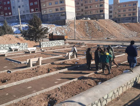 نیمکت بتنی شهرداری دماوند